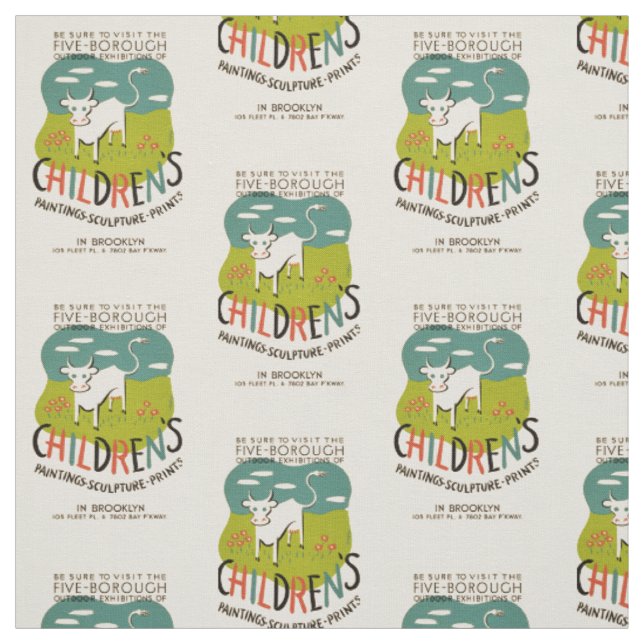 Vintage Children's Art custom tecido (Modelo)