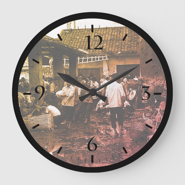 Vintage China Changsha Mercado Grande Relógio (Frente)