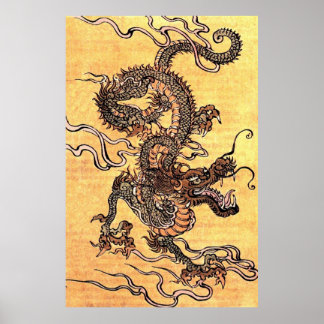Vintage Chinese Dragon Poster
