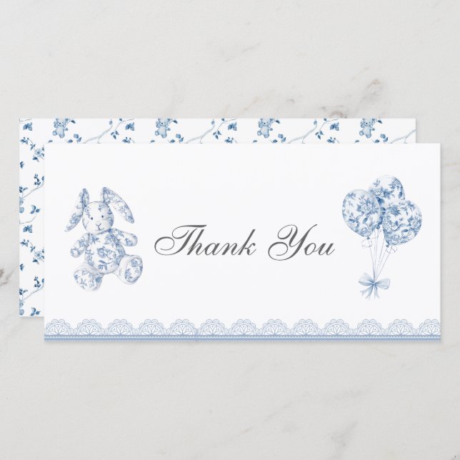 Vintage Chinoiserie-Baby Cartões de agradecimentos (Frente/Verso)