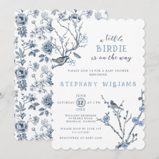 Vintage Chinoiserie Bird Chá de fraldas Convite