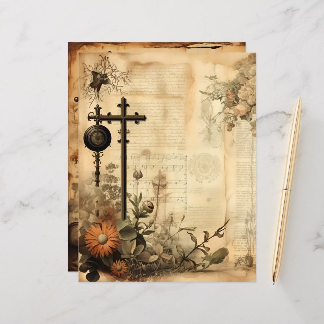 Vintage Christian Ephemera Scrapbook (Frente/Verso In Situ)