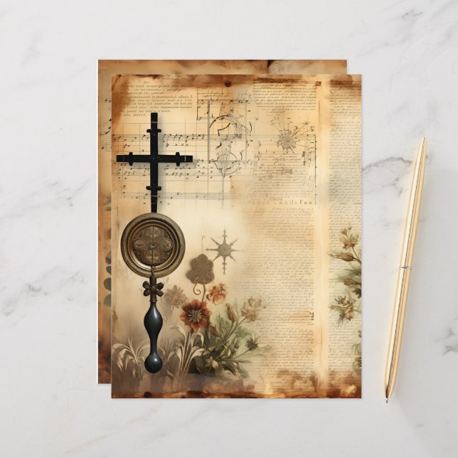 Vintage Christian Ephemera Scrapbook (Frente/Verso In Situ)