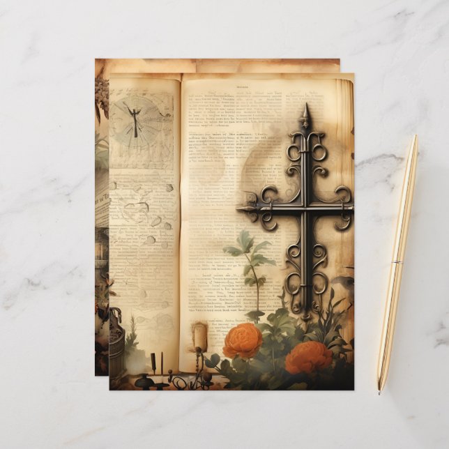 Vintage Christian Ephemera Scrapbook (Frente/Verso In Situ)