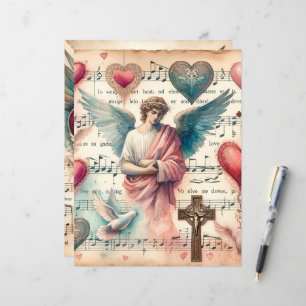 Vintage Christian Namorados Scrapbook Paper