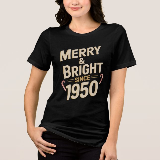 Vintage Christmas Lettering Merry & Bright Since (Frente)
