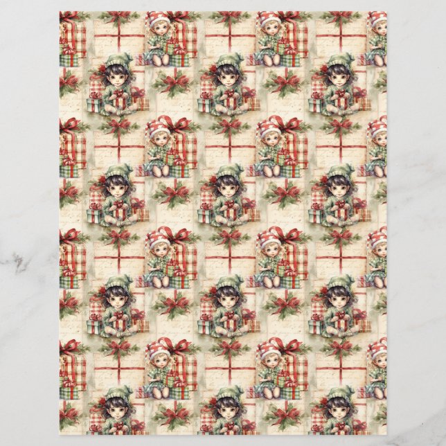 Vintage Christmas Scrapbook Paper (Frente)
