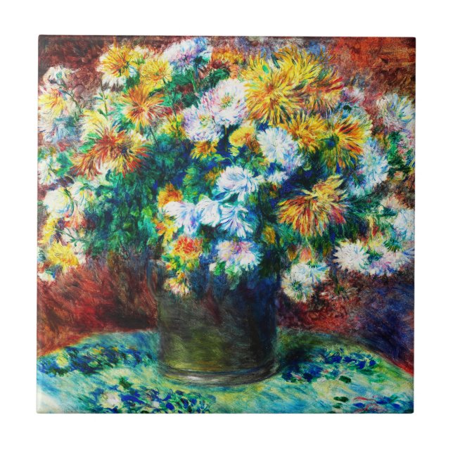 Vintage Chrysanthemums por Pierre-Auguste Renoir (Frente)