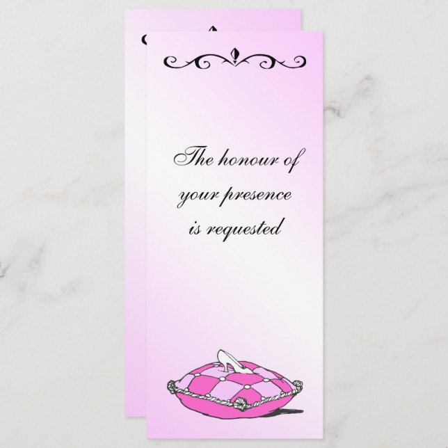 Vintage Cinderella Slipper no Convite de casamento (Frente/Verso)
