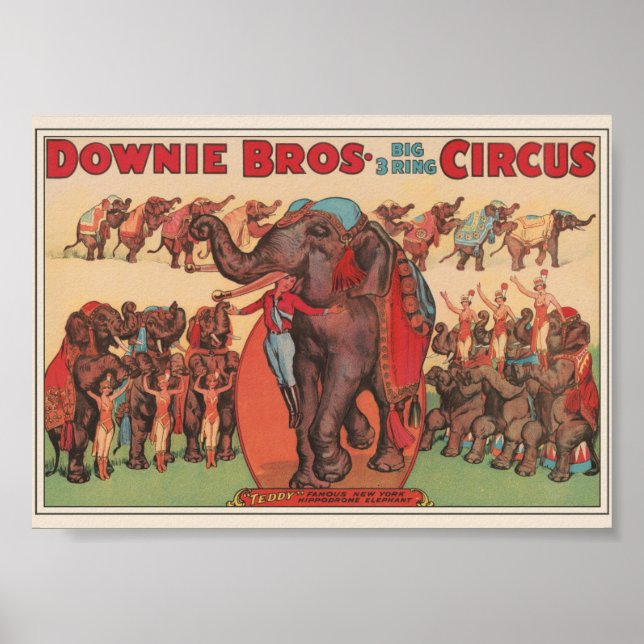 Vintage Circus Ad Poster (Frente)
