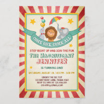 Vintage Circus Carnival convite de aniversário