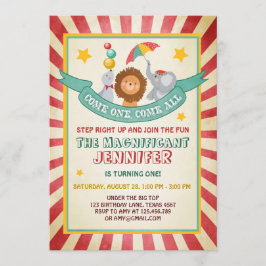 Vintage Circus Carnival convite de aniversário