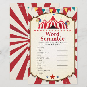 Vintage Circus Carnival Word Scramble Games