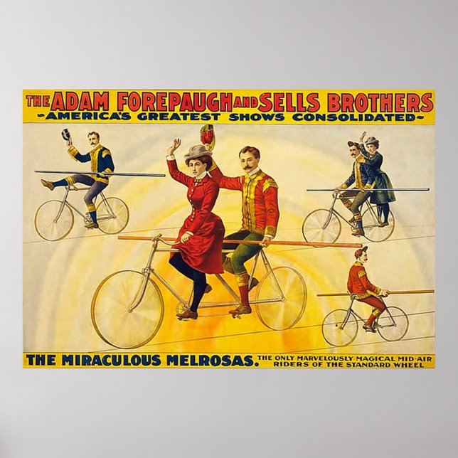 Vintage Circus Poster As Melrosas Miraculosas. (Frente)