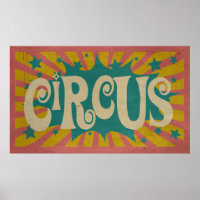 Vintage Circus retro poster art Tiras de tenda div