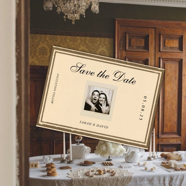 Vintage Classic Aesthetic Save the Date (Criador carregado)