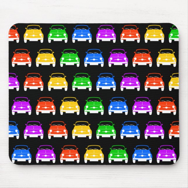 Vintage Classic Fiat 500 Rainbow Mouse pad (Frente)
