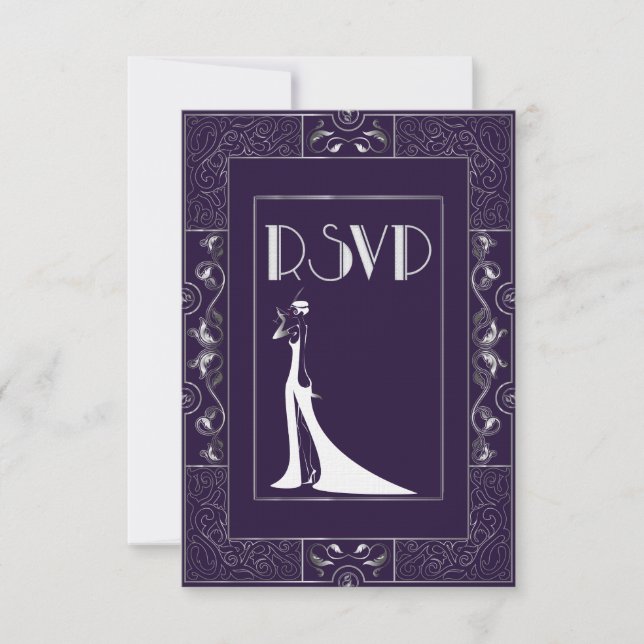 Vintage Classic Gatsby Style RSVP Manuela (Frente)