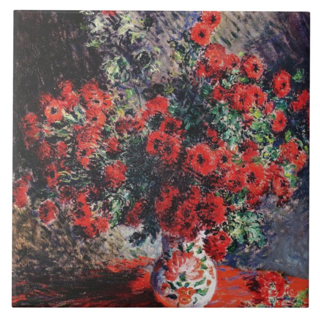Vintage Claude Monet Red Chrysanthemums (Frente)
