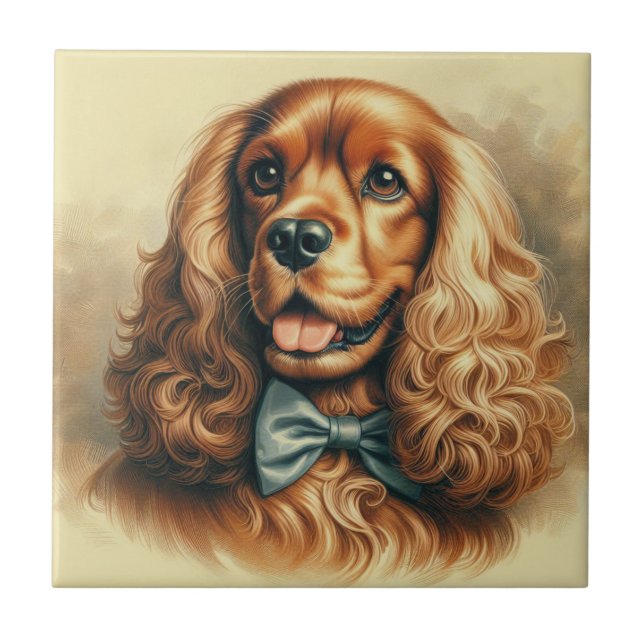 Vintage Cocker Spaniel Oil (Frente)