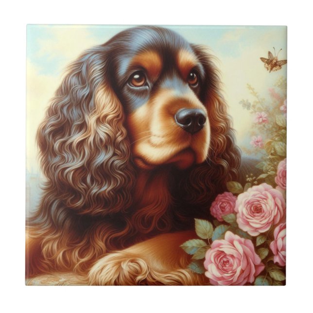 Vintage Cocker Spaniel Painting (Frente)