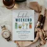 Vintage Cocktail Bachelo - Convite Inicial<br><div class="desc">Este convite de vintage divertido será o começo perfeito para este memorável fim de semana da despedida de solteiro! Edite facilmente com suas informações de convite na frente e nos detalhes de cheio do itinerário no verso! Veja toda a coleção Vintage Cocktail para obter mais itens correspondentes!</div>