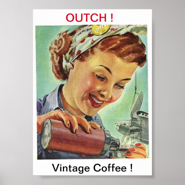 Vintage Coffee Image Poster (Frente)