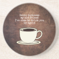 Vintage Coffee Lover Funny Quote Porta copos