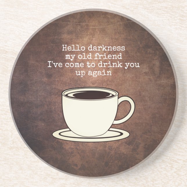 Vintage Coffee Lover Funny Quote Porta copos (Frente)