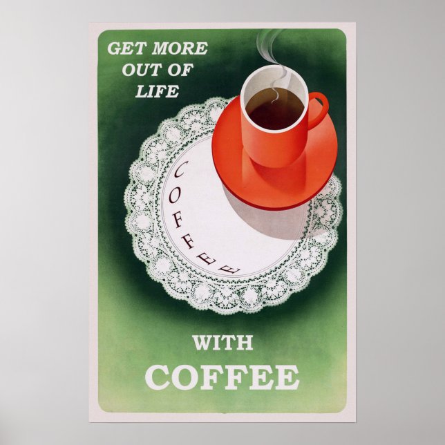 Vintage Coffee Poster Retro Advertisement (Frente)