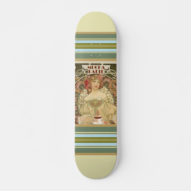 Vintage Coffee Poster Skateboard (Frente)