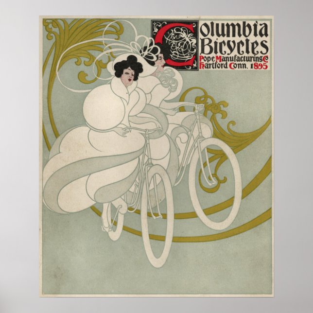 Vintage Columbia Bicicleta E Poster (Frente)