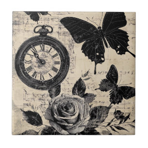 Vintage Compass & Butterfly - Papel Russo (3)