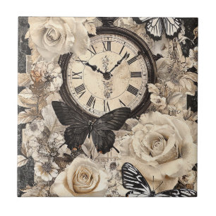 Vintage Compass & Butterfly - Papel Russo (4)