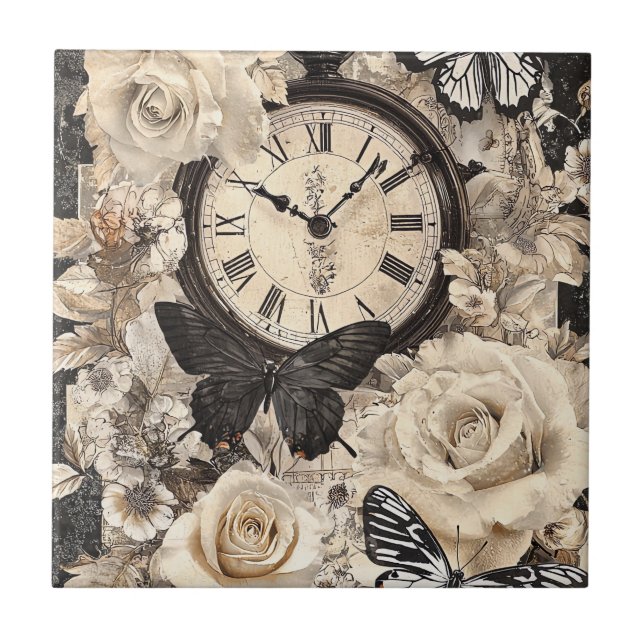 Vintage Compass & Butterfly - Papel Russo (4) (Frente)