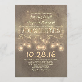 Vintage, convite de casamento russo com luzes