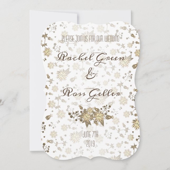 Vintage convite para o casamento floral (Frente)