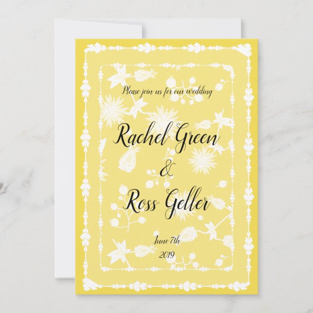 Vintage convite para o casamento floral (Frente)