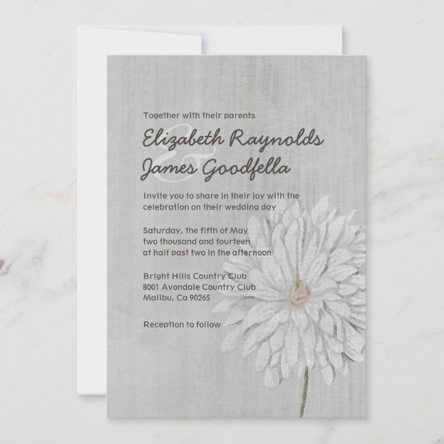 Vintage - Convites De Casamento De Chrysanthemum (Frente)