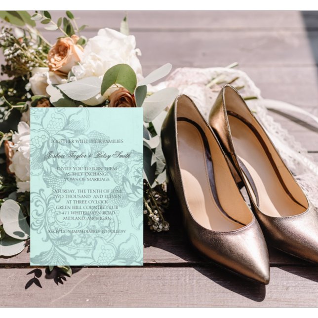 Vintage - Convites De Casamento Floral (Criador carregado)