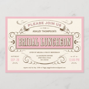 Vintage - Convites de Luncheon para Bridesmaid