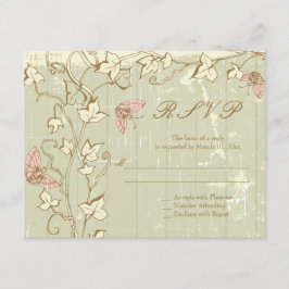 Vintage country rustic creme casamento RSVP respos