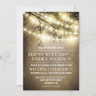 Vintage Country Rustic Tree Wedtions Convites