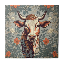 Vintage Cow William Morris Inspirou Floral