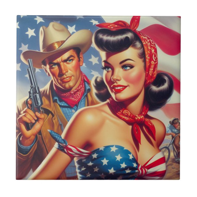 Vintage Cowboy e Pin Up (Frente)