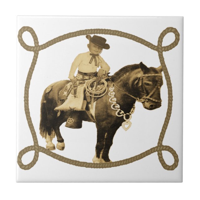 Vintage cowboy ocidental em cavalos (Frente)