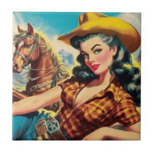 Vintage Cowgirl Painting