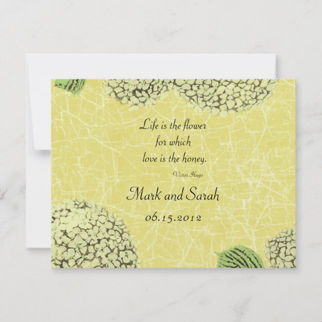 Vintage Crackle Hydrangeas RSVP (Frente)