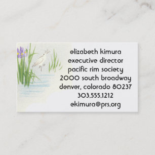 Vintage Crane Cartões de visitas de Estilo Asiátic