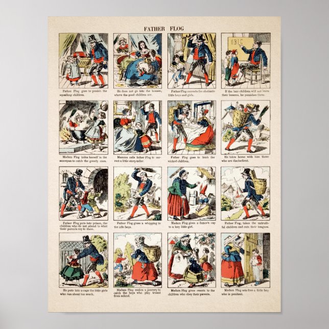 Vintage Creepy Padre Flog Poster (Frente)